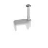 Uchwyt kabla 10x5 mm płaski biały (100szt)