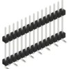 Pin header, 15 pole, pitch 2.54 mm, angled, black, 10051919