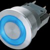 3-145-558 Metal push-button mid-stroke, Ø22, blue illuminated, MSM II