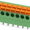 PCB terminal, 6 pole, pitch 3.81 mm, AWG 26-18, 12 A, spring-clamp connection, green, 1906682