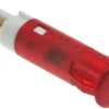 Lampka kontrolna do montażu panelowego 24V dc, czerwona 6mm LED Czerwony Faston, oczko lutownicze APEM