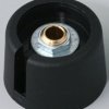 Rotary knob, 4 mm, plastic, black, Ø 23 mm, H 16 mm, A3023049