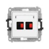 Mini Mechanizm Gniazda Głośnikowego Podwójnego Biały Mat 25Mgg-2