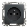 SEDNA DESIGN & ELEMENTS Gniazdo pojedyncze z uziemieniem z przesłonami czarny antracyt SDD114011 SCHNEIDER ELECTRIC