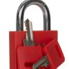 Kłódka średnica szekli: 6mm RS PRO z kluczem W budynkach, na zewnątrz mosiężna Czerwony