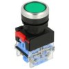Przełącznik; przyciskowy; LAS0-B3Y-11G; ON-(OFF)+OFF-(ON); zielony; bez podświetlenia; śrubowe; 2 pozycje; 10A; 500V AC; 22mm; 5