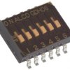 Przełącznik DIP 6-pozycyjny 6P SMD 25 mA przy 24 V DC -30 → +85°C