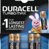 4 x bateria alkaliczna Duracell Duralock Turbo Max LR03 AAA (blister)