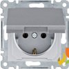 LUMINA Gniazdo pojedyncze z uziemieniem schuko z pokrywą srebrne WL1152 HAGER
