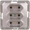 IMPRESJA Gniazdo potrójne b/u 2,5A EURO srebro GP-3Y/m/18