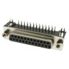 Gniazdo D-Sub żeńskie DB25 25-pin kątowe do PCB z zatrzaskami snap-in Connfly