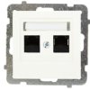 AS Gniazdo komputerowe podwójne RJ45 kat.5e MMC ecru GPK-2G/K/m/27