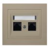 KIER Gniazdo komputerowe podwójne kat.5e MMC beżowy GPK-2W/K/01 OSPEL