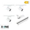 Oświetlenie szynowe X-LINE - zestaw: 3x reflektor LED 5W + 1m szyna + złączki, kolor biały