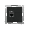 Simon 55 Gniazdo komputerowe pojedyncze RJ45 kategoria 6, z przesłoną przeciwkurzową (moduł) Czarny mat T61.01/149