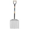 Draper 34227 10 Prong Potato Fork with Wood Shaft and MYD Handle