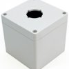 PC push button enclosure, (L x W x H) 89 x 89 x 89 mm, light gray (RAL 7035), IP66, 1554PB1A