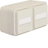 W.1 Gniazdo SCHUKO 2P+Z 2-kr poziome z polem opisowym, kompletne, IP55, biały WNC145B