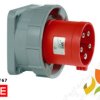 Wtyczka izolacyjna tablicowa prosta 63A/5p/400V wtyk siłowy IP67 635-6 PCE
