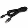 Przyłącze USB-microUSB plecione czarne 1.2m