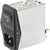IEC plug C14, 50 to 60 Hz, 2 A, 250 VAC, 1.6 W, 4 mH, faston plug 6.3 mm, 4304.4067