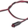 Lampka kontrolna do montażu panelowego 5V dc, czerwona 6.4mm LED Czarny Wyprowadzenia Dialight