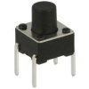 Mikroprzycisk; 6x6mm; 7mm; TS6607-7; 3,5mm; przewlekany (THT); 2 piny; czarny; OFF-(ON); bez podświetlenia; 50mA; 12V DC; 160gf;