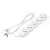 Przedłużacz 5 gniazd, kabel 1.5m, płaska wtyczka, 16A, 3G1.5, biały