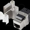 KSF5-1000 Keystone module, RJ45 Cat.5/5e UTP 180° socket, silver