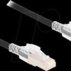 80257 Patch cord Cat.6a S/FTP, 3 m, black, set with Secure Clips