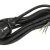 Kabel; zasilający; W-97266-H05RR-F; wtyk sieciowy CEE 7/7 prosty; przewody; 3m; czarny; 3 żyły; 1,00mm2; PLAST-ROL; guma; okrągł
