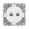 Gniazdo komputerowo-telefoniczne RJ45 i RJ11, okrągłe, białe, podtynkowe, moduł bez ramki, OVAL