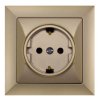 OPAL Gniazdo pojedyncze z/u Schuko metalizowany piaskowy GPT-17 Op