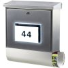 Burg Wächter 4400Si Malaga Letterbox Steel Silver With LED Solar Light