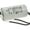 Kondensator; silnikowy (rozruchowy); I150V550-H; MKSP; 5uF; 450V AC; fi 30x53mm; z przewodami; śruba z nakrętką; Miflex; RoHS