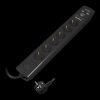 Listwa przeciwprzepięciowa. 6 gniazd 2P+Z (Schuko). kabel 3x1.0mm2. długość 3m. czarna. 10A/230 VAC. z ochronnikiem... ORAE13163