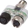 Rozdzielacz, 2x M8 3pin, M8 4pin, z wyświetlaczem LED 2xM8-Dose3p,1xM8-Stecker4p, VK000047