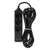 VT-1125-5 Przedłużacz mieszkaniowy 3 gniazda z portem 2xUSB 3x1.5 X 5M czarny 8777 V-TAC