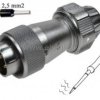Wtyk przemysłowy; 4 piny; przewód 2,5mm2; 25A