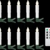 77753 LED Christmas tree candles, set of 10, white, remote control, wa