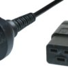 Device connection cable, China, plug type I, straight on C19 socket, straight, H05VV-F3G1.5 mm², black, 2.5 m, PRC/3/16-H05V2V2F
