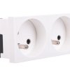 Gniazdo zasilające M45 podwójne z/u 16A białe STD-F3 RW2 6120242