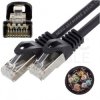 Patchcord S/FTP kat.6A PiMF kabel sieciowy LAN 2x RJ45 linka LSOH czarny 1m NEKU