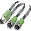 Kabel do czujników/elementów wykonawczych Phoenix Contact SAC-3P-M12Y/2X3,0-PUR/M12FS B 1668988, złącze męskie M12, pros