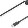 USB 2.0 connection cable, USB plug type C to USB plug type A, 1 m, black, AK-300430-006-S