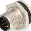 Circular connector, 8 pole, solder connection, screw locking, straight, T4140012081-000
