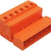 Pin header, 6 pole, pitch 5.08 mm, angled, orange, 231-636