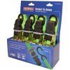 Faithfull FAITDRATSET4 Ratchet Tie-Downs 5m x 25mm Green 4 Piece
