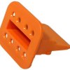 Socket, 8 pole, straight, orange, W8S
