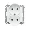 SIMON 55 Gniazdo podwójne bez uziemienia z przesłonami szybkozłącza biały mat TG2MCZ.01/111 KONTAKT SIMON